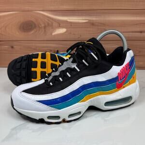 NIKE Air Max 95 SE Windbreaker White/University Gold-Teal-Red AJ2018-123 W sz 7